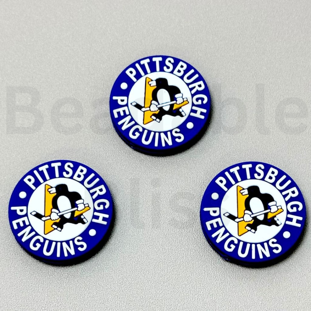 Hockey Team Pittsburgh Pengui USA America Silicone Focal Beads