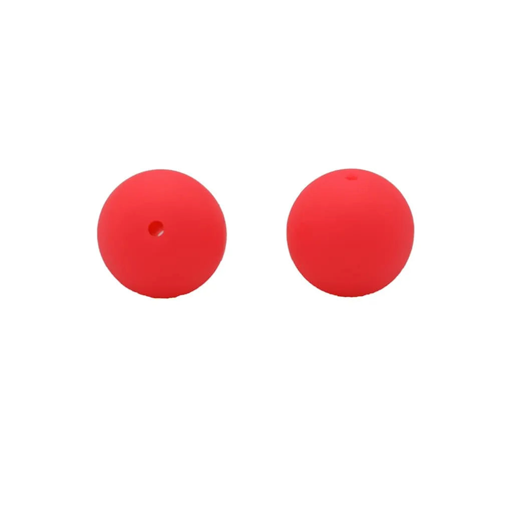 Solid Colored Silicone Beads 15 mm