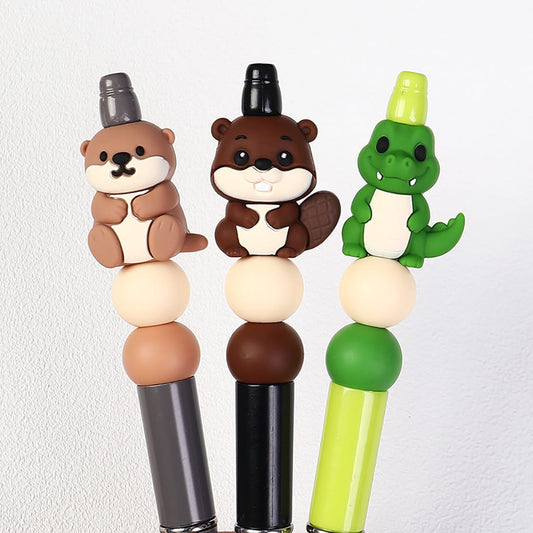 3D featuring tiny assorted animal designs in multiple styles, Silicone Focal Beads