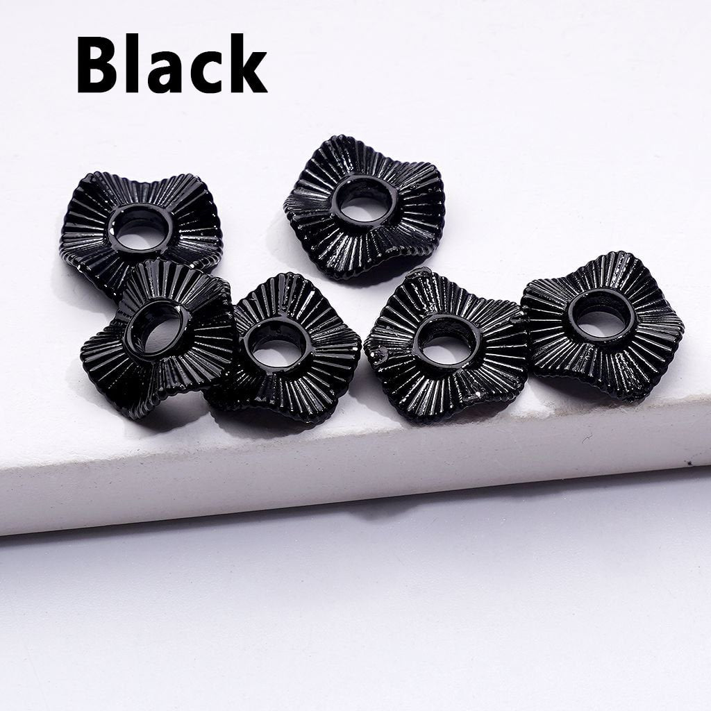Mini Cute Multi-Color Wave Shape Metal Spacer with Stripes, 10MM