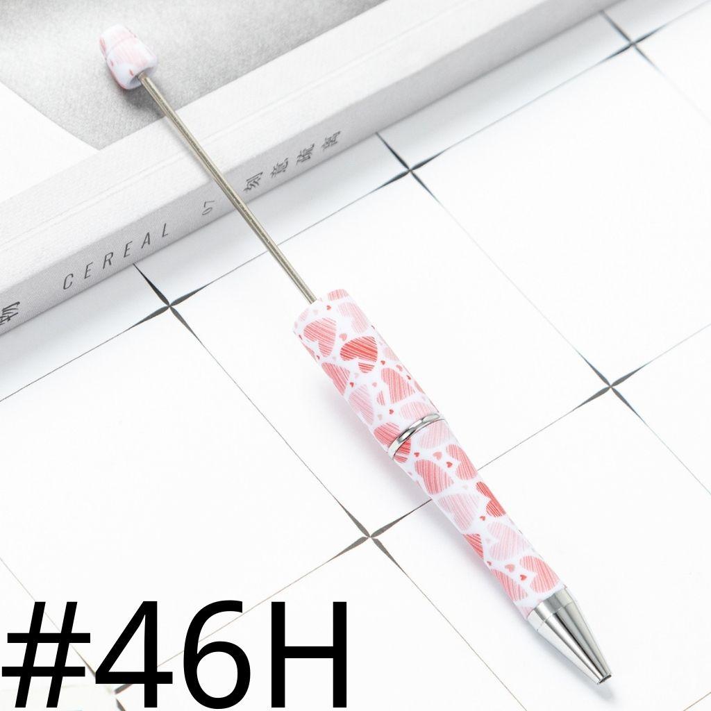Hearts Printed Red and Pink Beadable Pens Number 46H