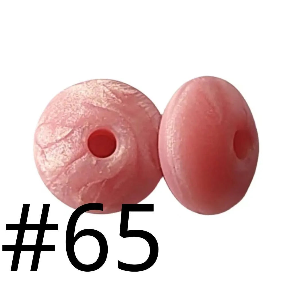 Lentil Silicone Beads Spacers Saucers 12mm