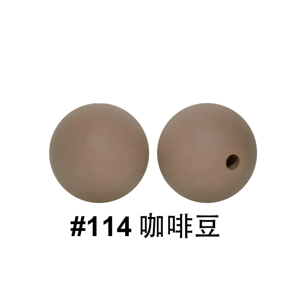 Solid Colored Silicone Beads 15 mm