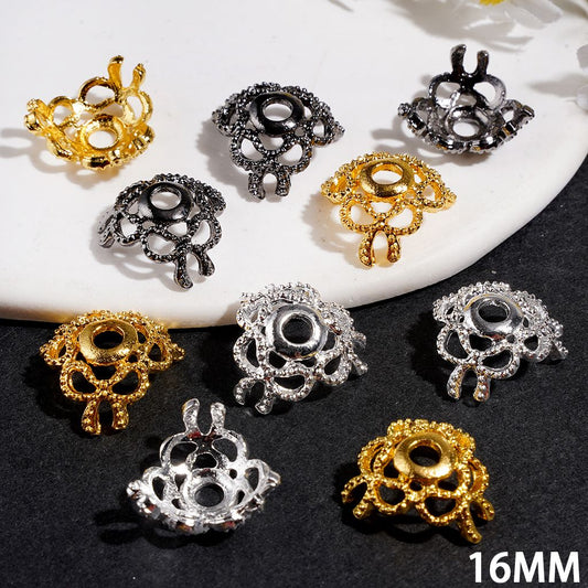 Cute Bowtie Design Alloy Bead Cap Cages, Multi-Color, (They Fit 16MM Beads)