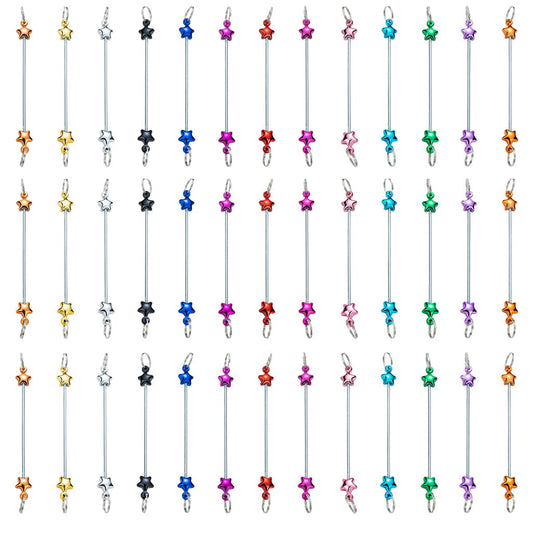 DIY Plastic Metallic Color Beadable Star Keychain Bars 10CM