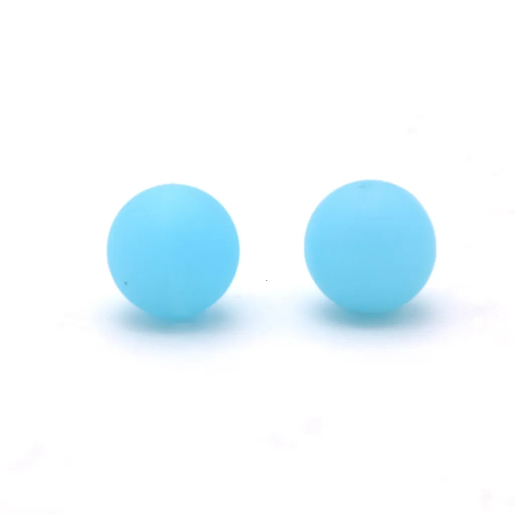 Solid Colored Silicone Beads 15 mm