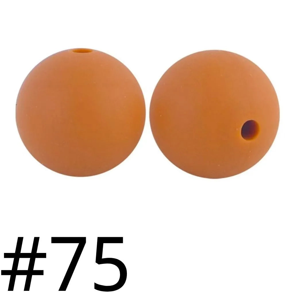 Silicone Beads, Solid Colors, 15 mm