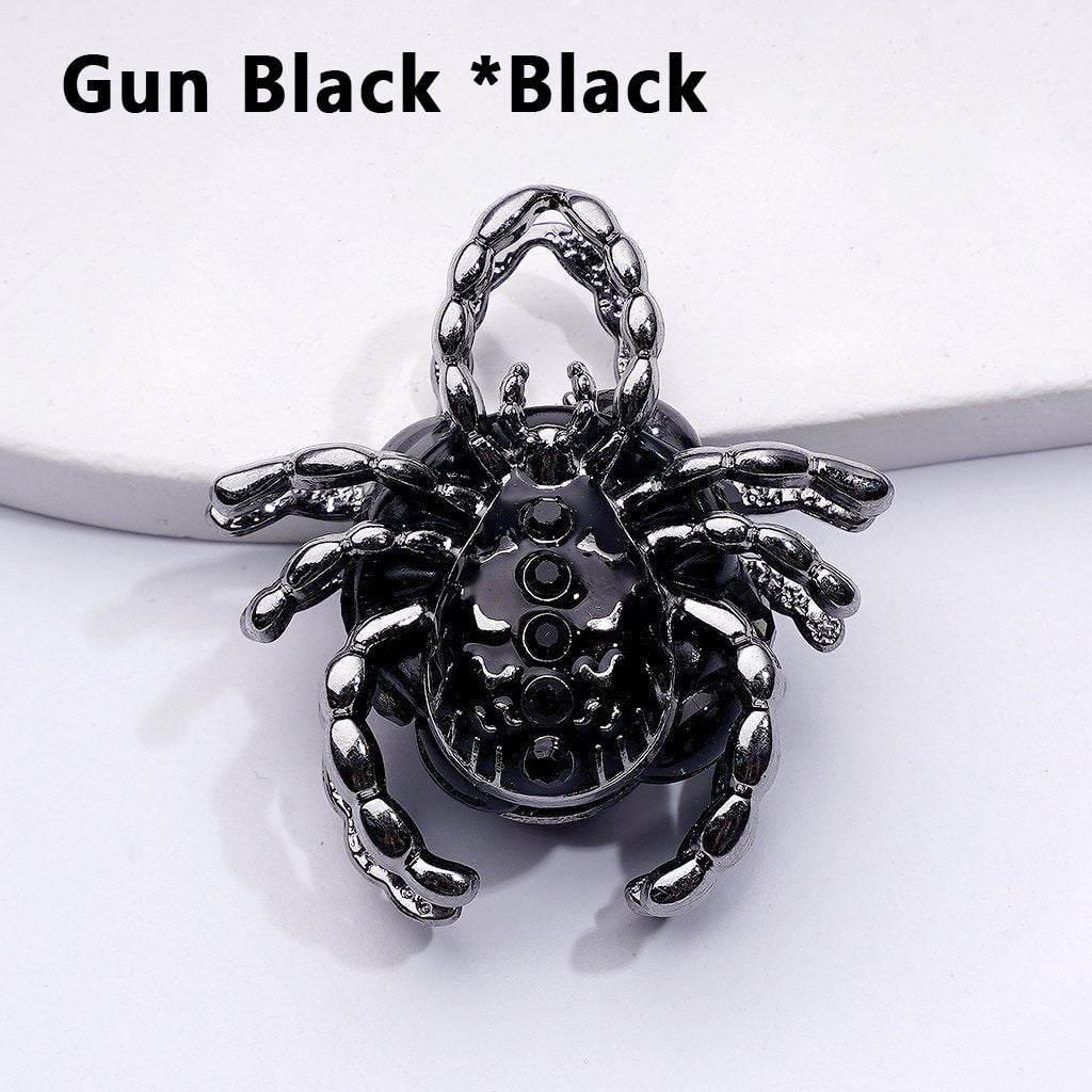 Bling Bling Fancy Alloy Spider with Colorful Rhinestones Clay Beads, Around 40*36*20MM