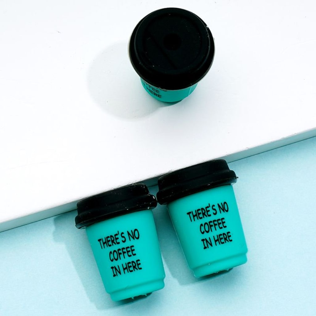 There's No Coffee In Here 3D Cute Coffee Cup Bottle Silicone Focal Beads