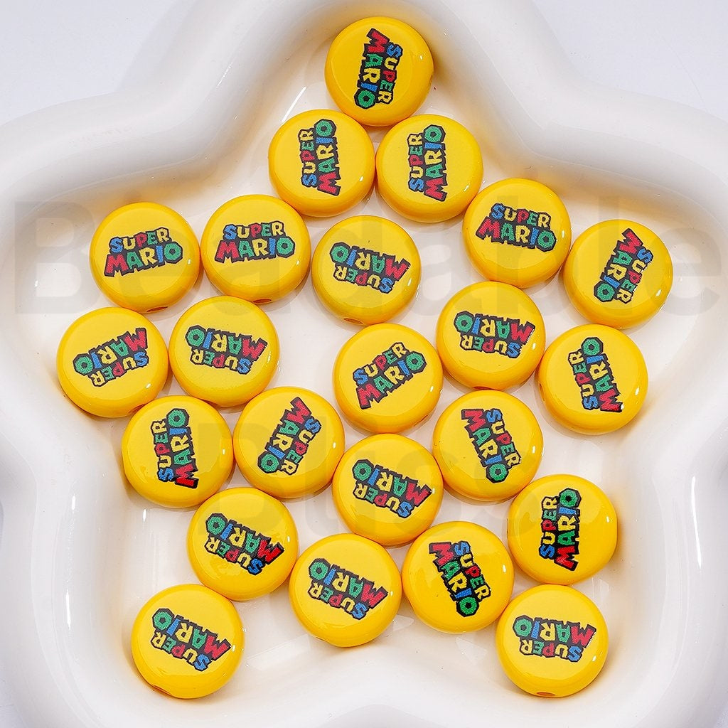 Yellow buttons with 'Super Mario' and 'Old School' text on a white background


