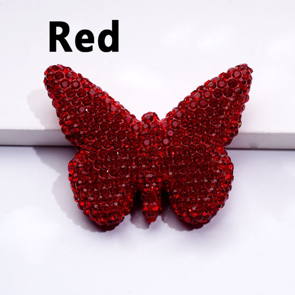 Elegant Multi-Color Butterfly Clay Beads Adorned with Sparkling Rhinestones Approx. 54x41MM