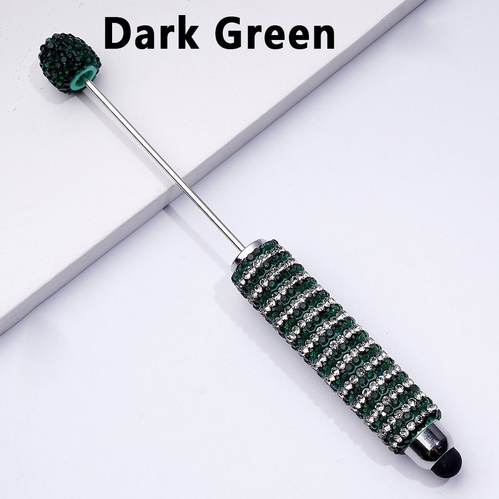 Glamorous Beadable Stylus Pens – Sparkling Double-Color Rhinestones & Clay Design