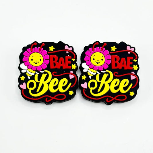 Cute Little Bee Bae Heart Flower Love Silicone Focal Beads