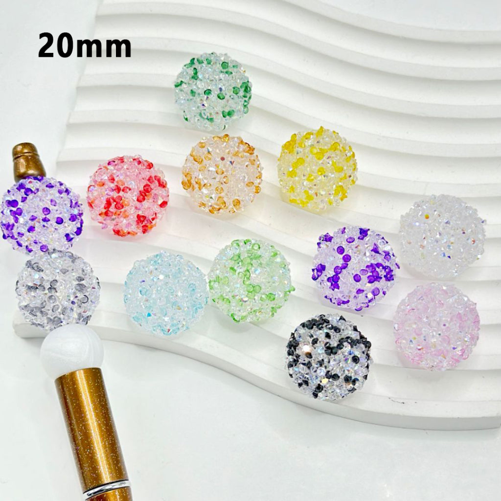 Colorful Bling Bling Sugar Round Acrylic Beads, 20MM