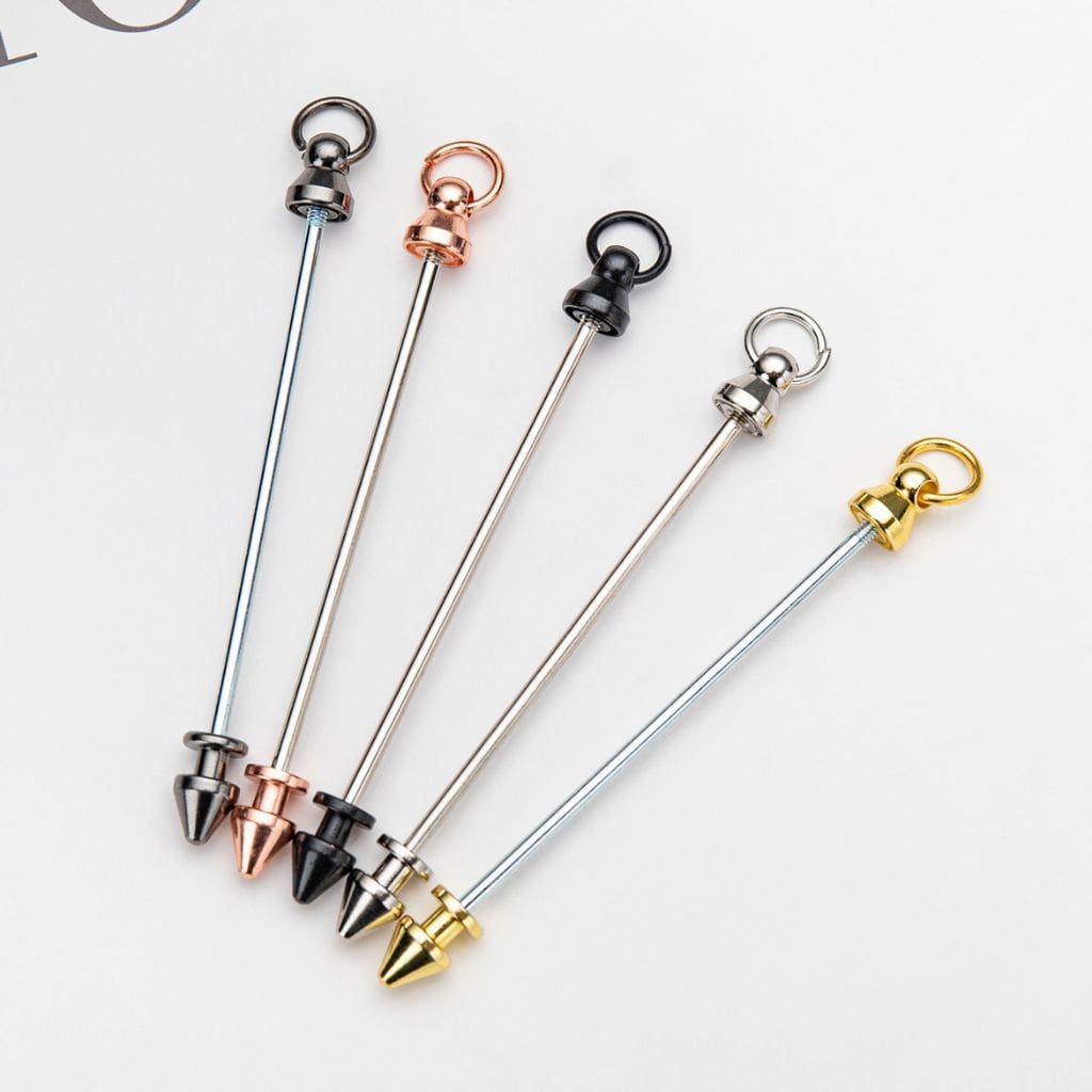 DIY Bullet Head Metal Beadable Bar for Keychains, 88MM