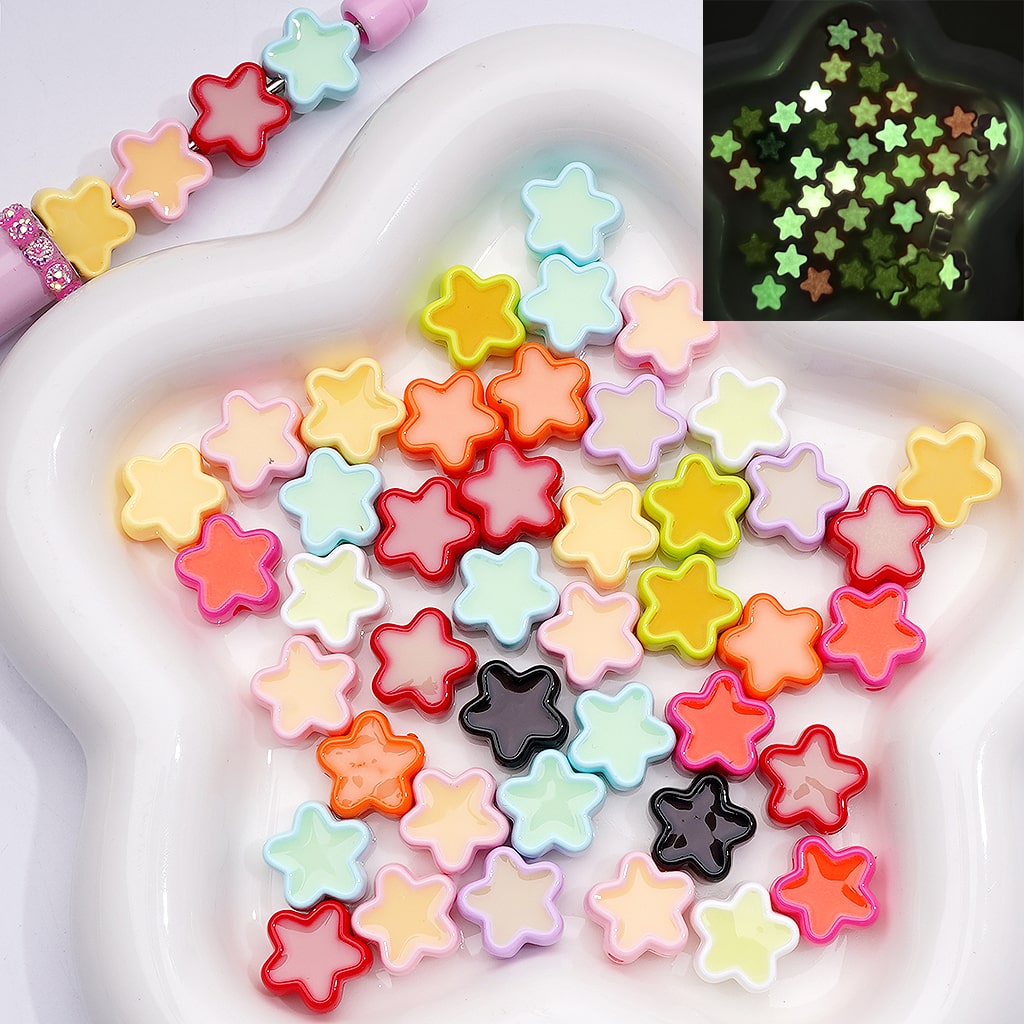 Luminous Acrylic Beads Mini Heart Shape13*12MM (Single Color is available for 500pcs(Whole Bag))]
