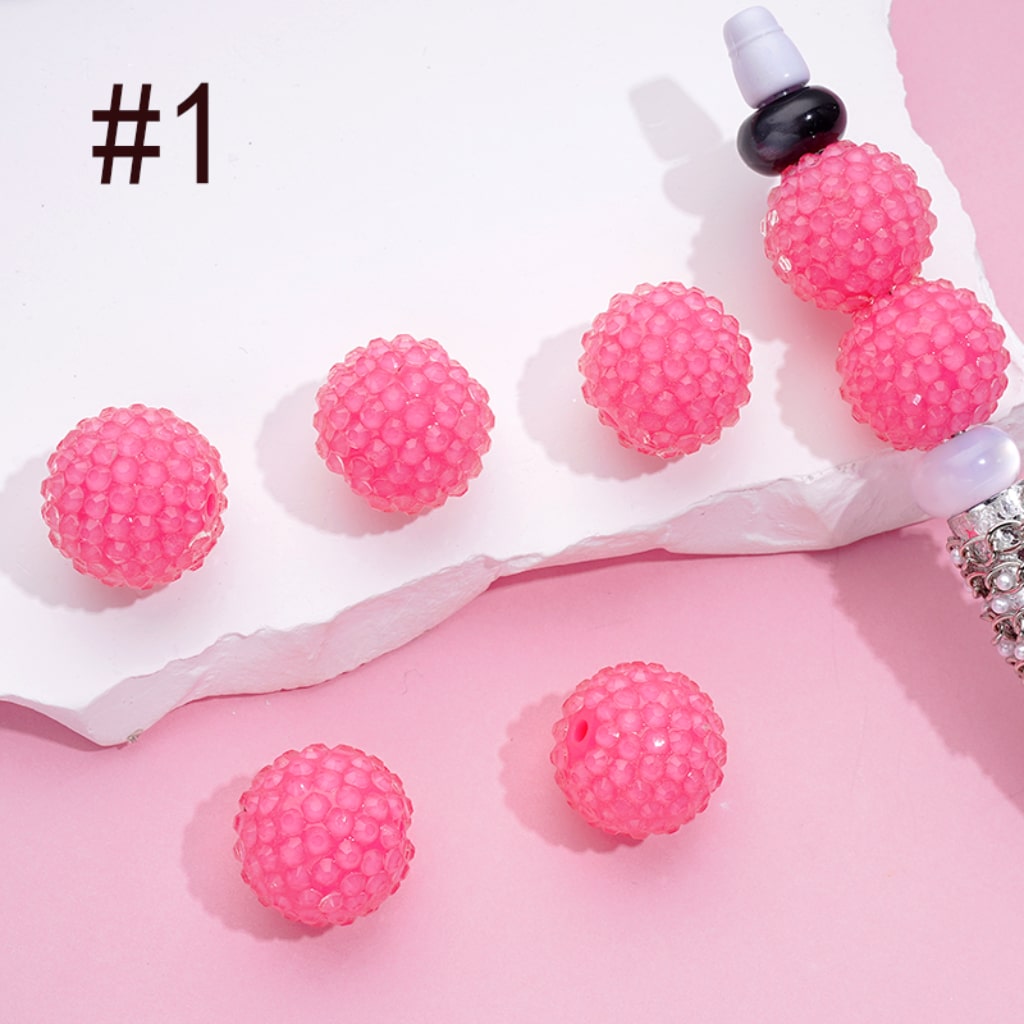 Cute Jelly Color Rhinestones Acrylic Beads, 20MM