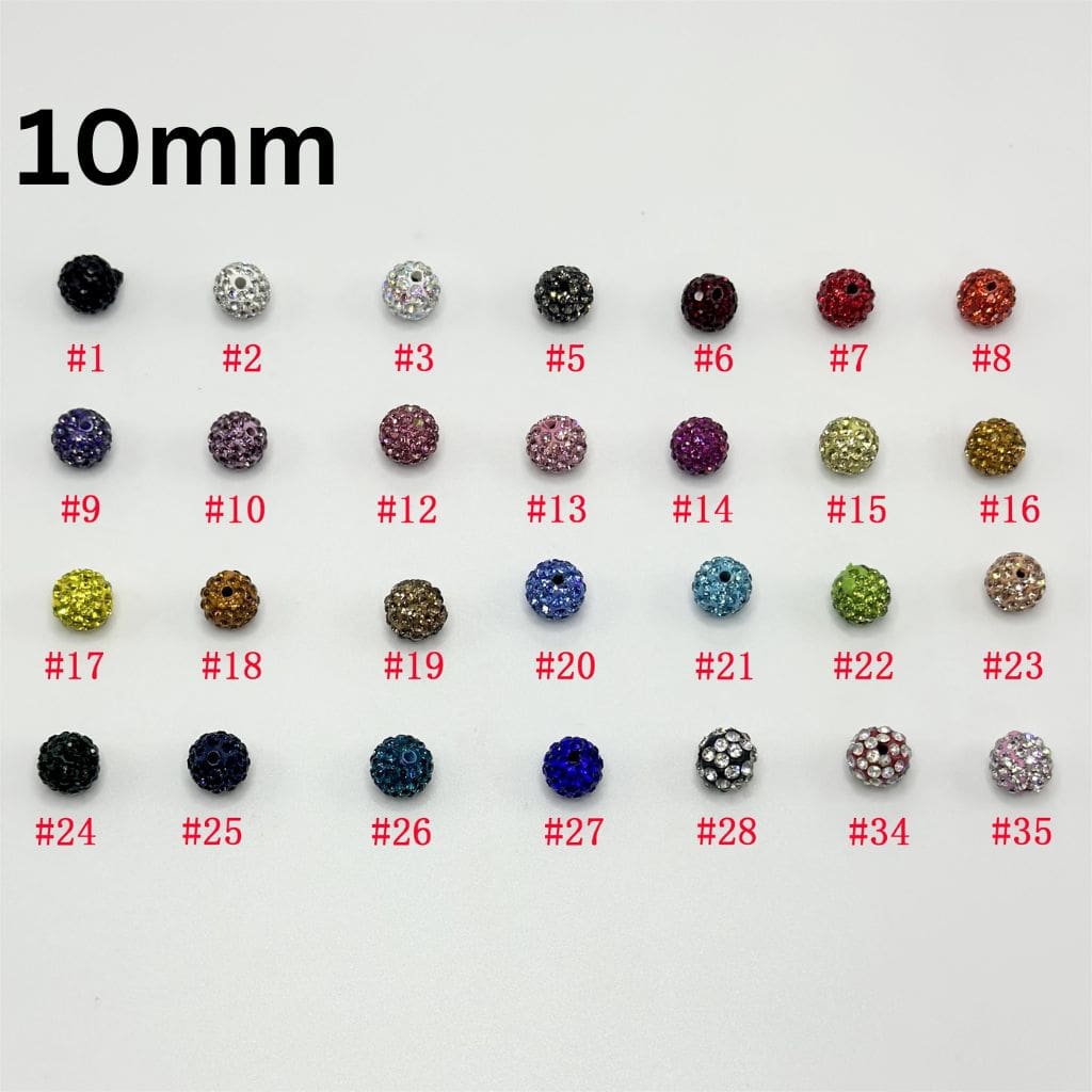 Clay Beads, 10mm Sparkling Rhinestone, YY Random Mix – Please Read Description