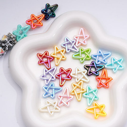 UV Coated Acrylic Beads Shiny Five-Pointed Star Design Multi-Color 19×24MM (Single Color is available for 500pcs(Whole Bag))