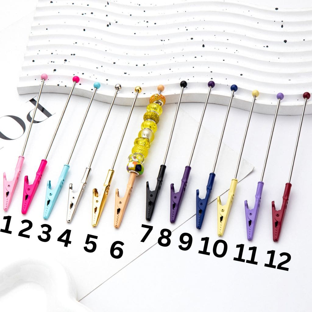 Alligator Clips Beadable  Random Mix and Silver Color 138mm