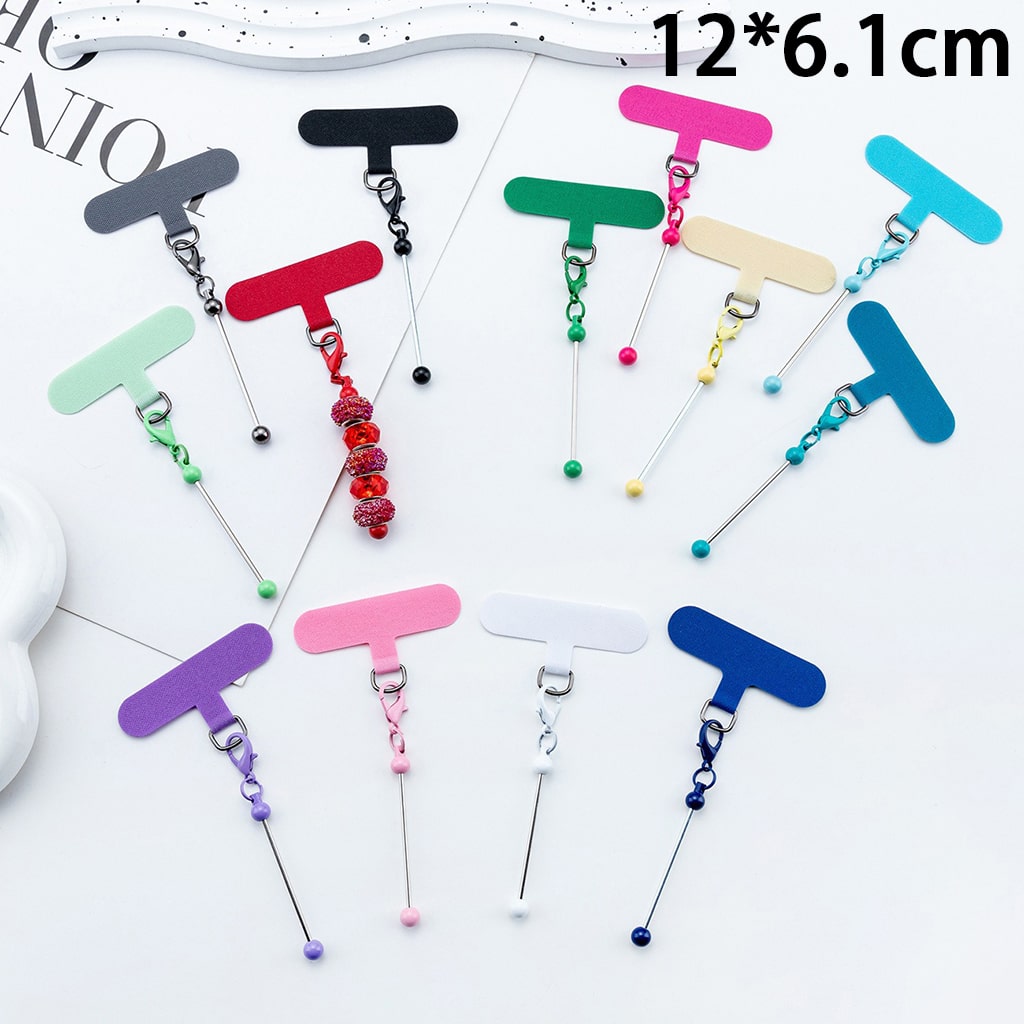 Mini Lobster Clasp & Fixing  Plate For Mobile Phone Case, DIY Beadable Keychain Bar 12*6.1CM Random Mix