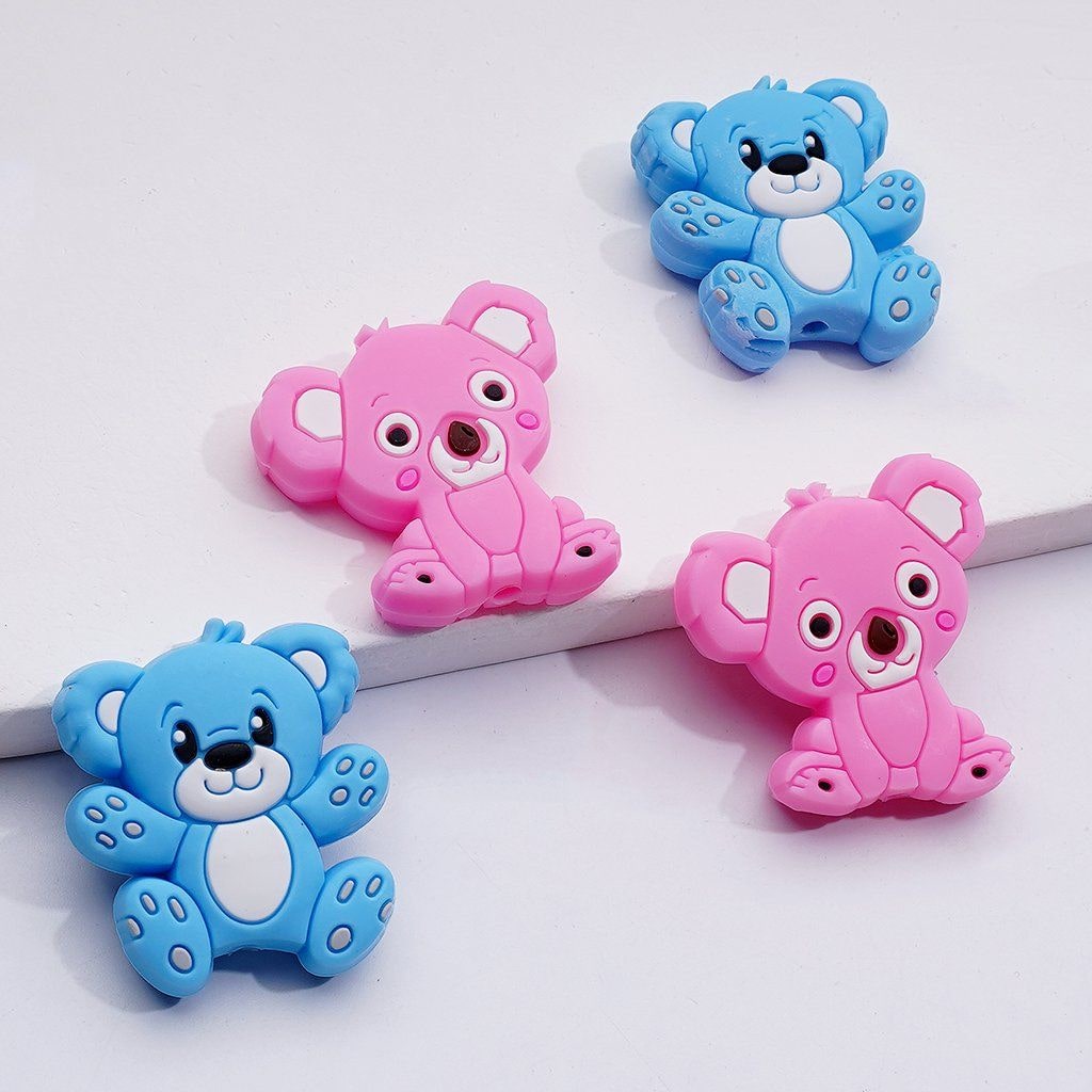 Sweet Koala Silicone Beads Pink and Blue Craft Mix for DIY Projects