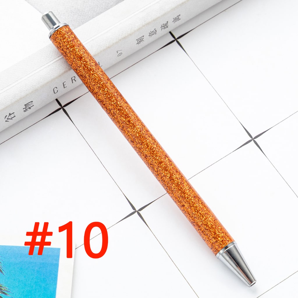 Sublimation Ballpoint Pen, Push Ballpoint Pen with Glitter Effect in Gold Color