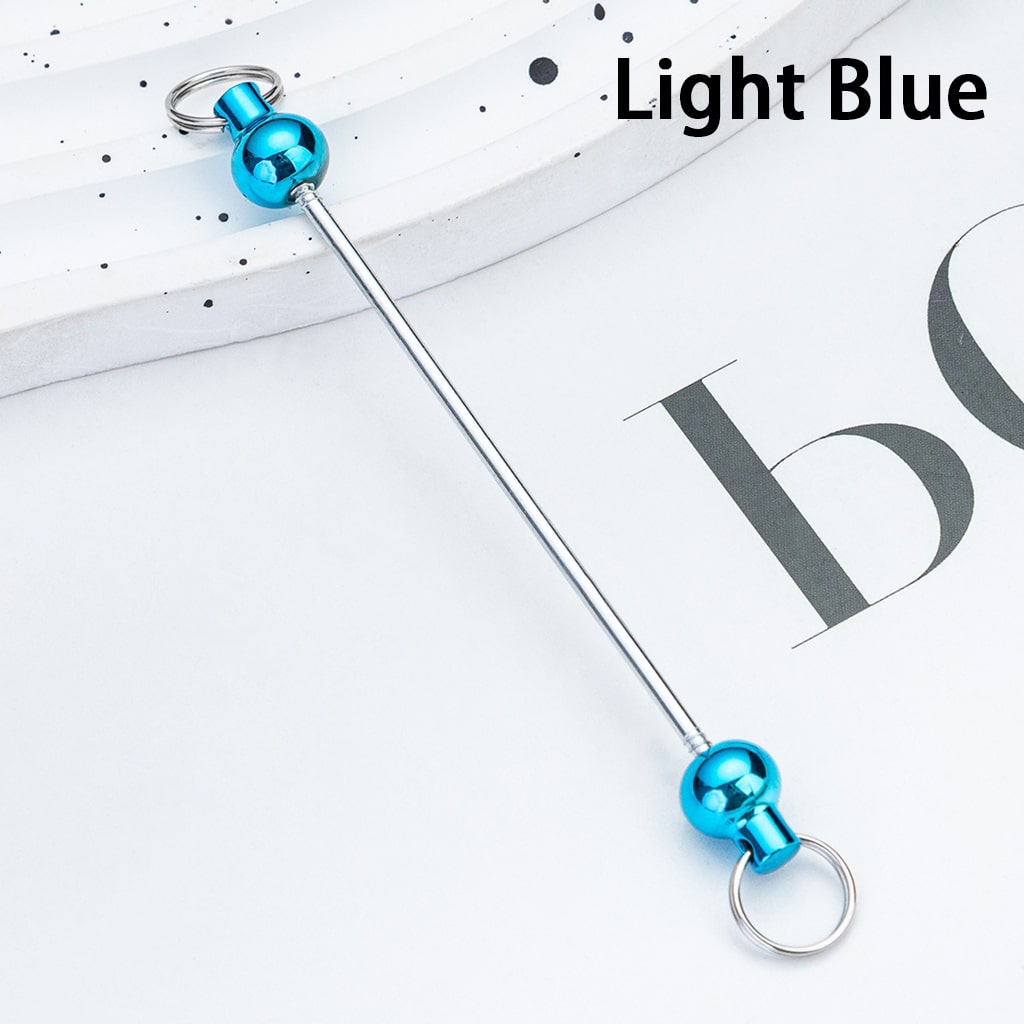 DIY Metallic Keychain Bar Accessories in Metallic Colors with Round Beads 10cm