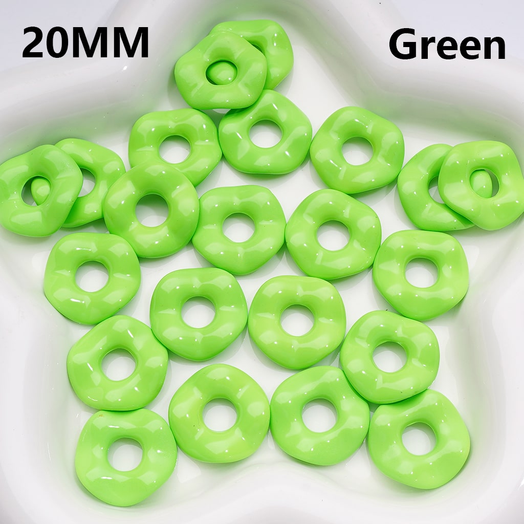 Wave Shape Spacer Acrylic Beads Large Hole Multicolor or Single Shade 20MM