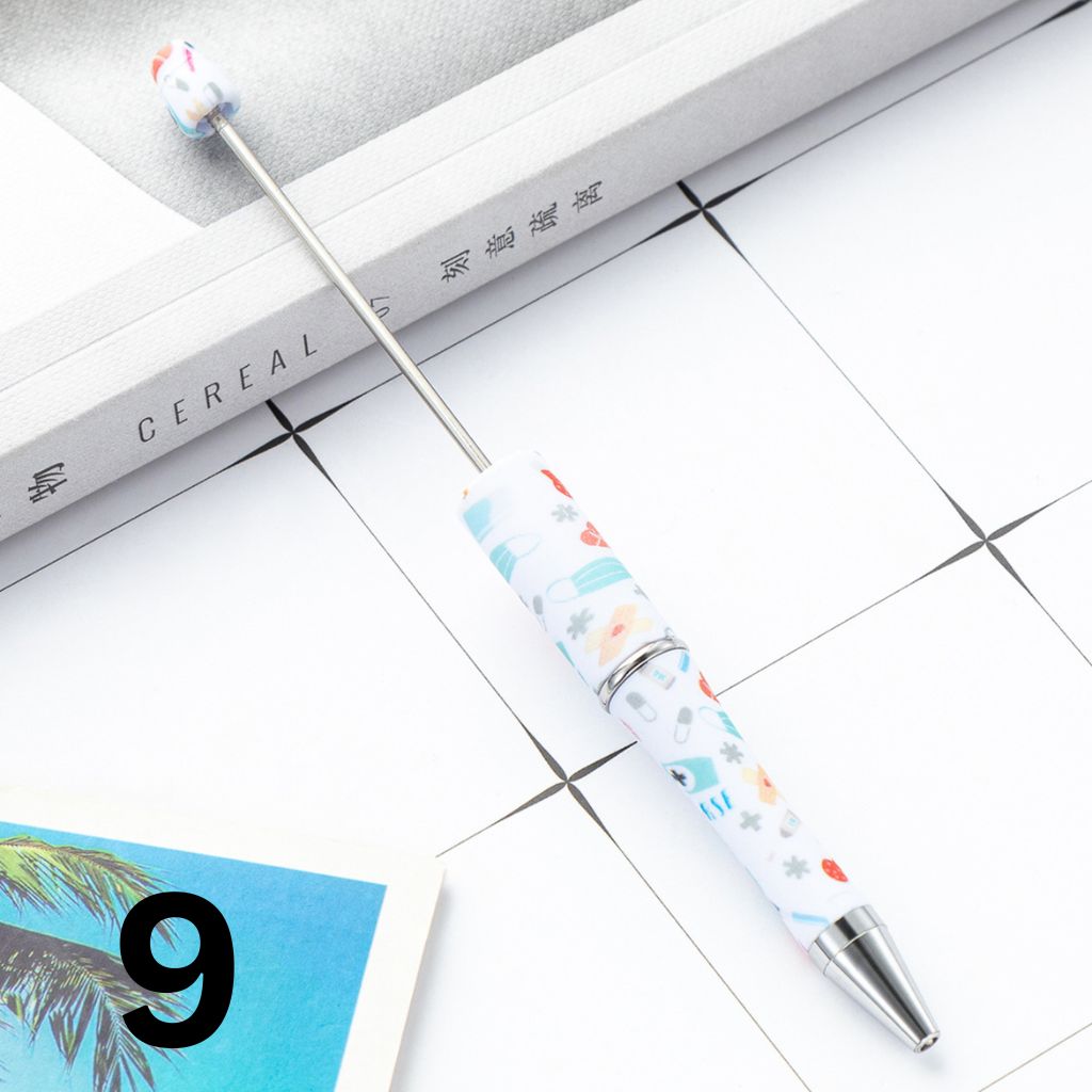 Nurses Doctor Print Beaded Pens with Healthcare Design Random Mix Beadable Pens