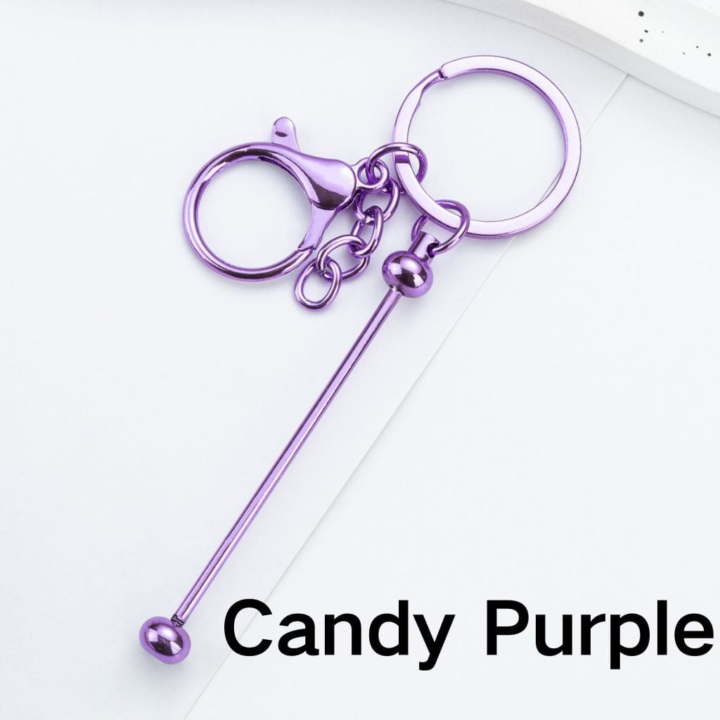 UV Coating Beadable Metal Keychain with Bar and Lobster Clasp, 148MM (Please Read the Description)
