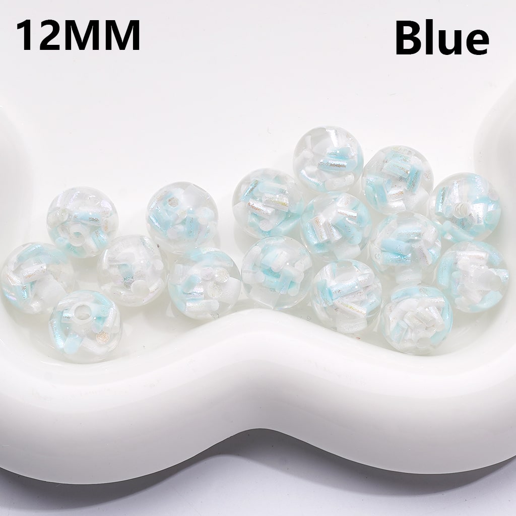 Mini Round with Colorful Candy Stick Center Clear Acrylic Beads 12MM (Single Color is available for 200pcs(Whole Bag))