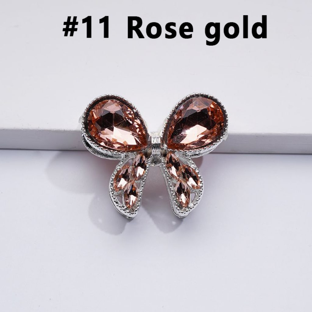 Silver Delicate Fancy Alloy Bowknot with Colorful Shiny Rhinestones Beads, Around 31*26MM