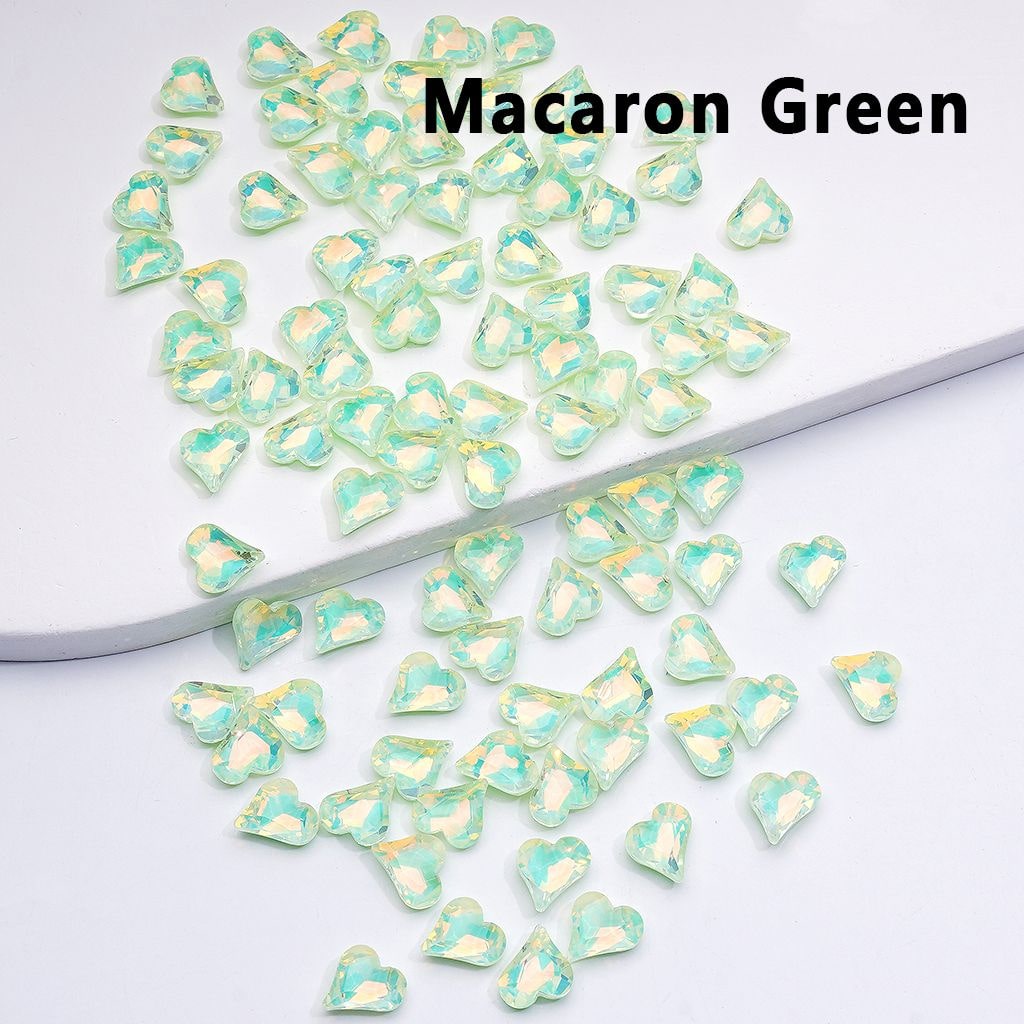 Mini Shiny Heart Charms for Jewelry Making Cute Design, 8*9MM