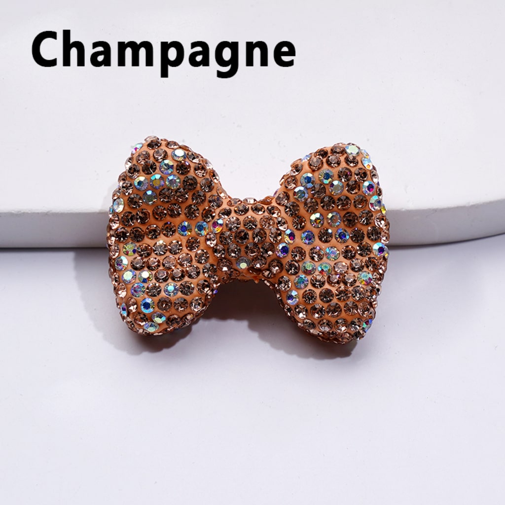 Sparkling Multi-Color Bowknot Clay Beads with Radiant Rhinestones 28x40MM