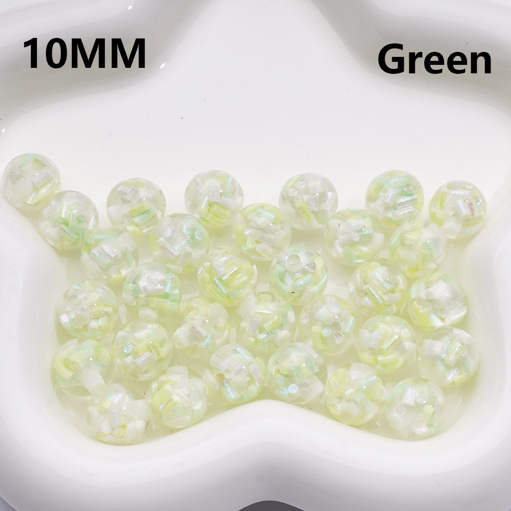 Shiny Colorful Candy Stick Clear Single Color Round Acrylic Waist Beads for Jewelry Making 10mm Random Mix