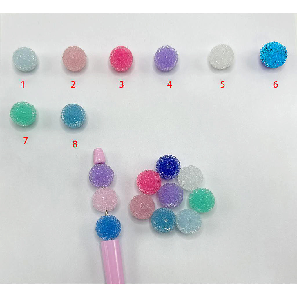 Clear Rhinestones Hard Sugar Beads in Jelly Colors Acrylic Beads 16mm Random Mix