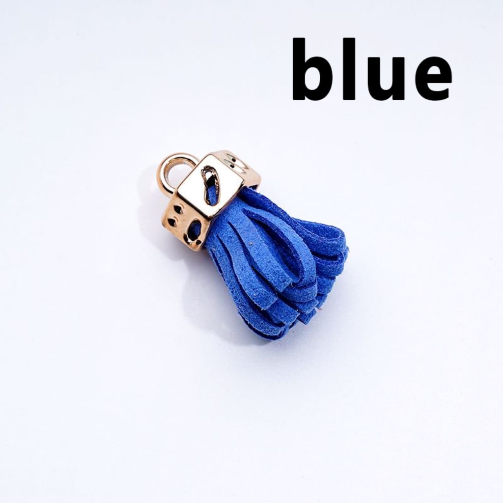 Mini Cute Solid Color Tassels with Rings for Jewelry Accessories, 25MM