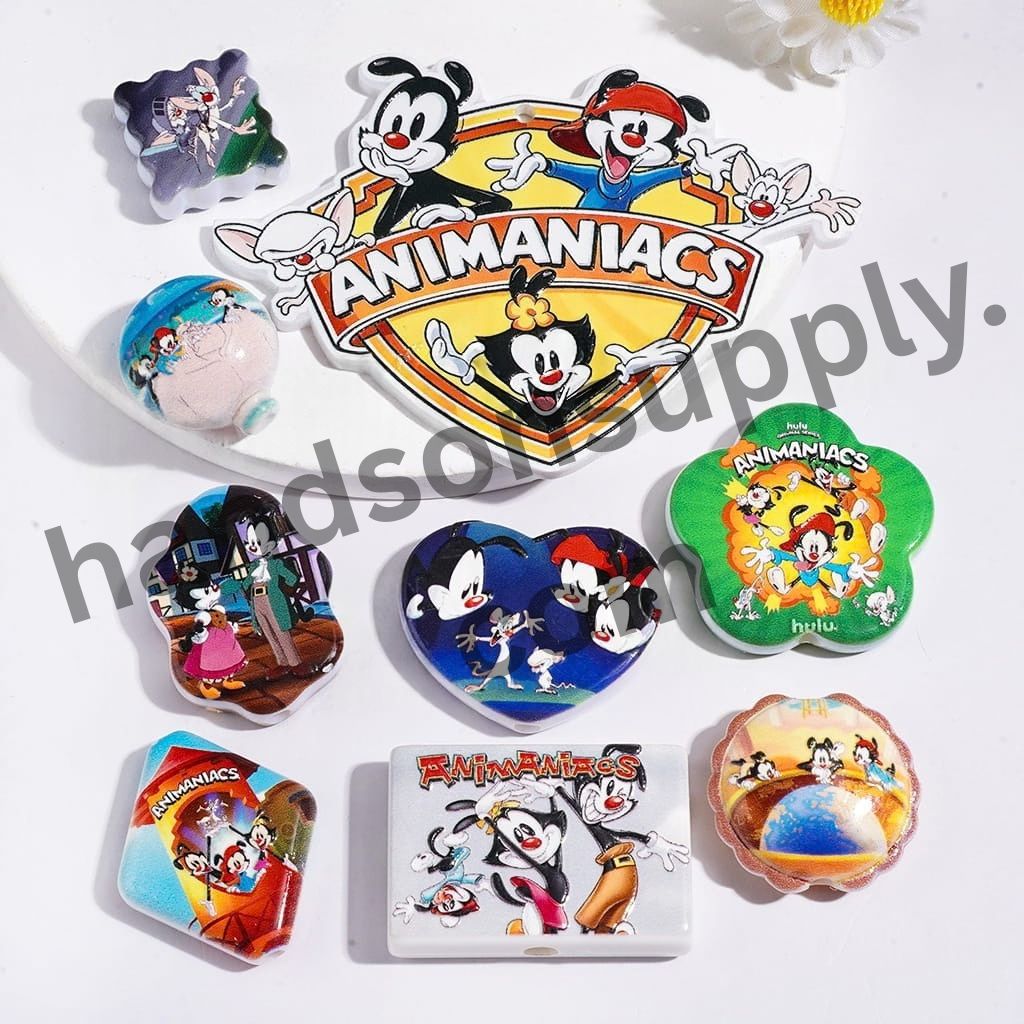 Funny American Comedy Animation Character Series Acrylic Beads & Pendants, Random Mix