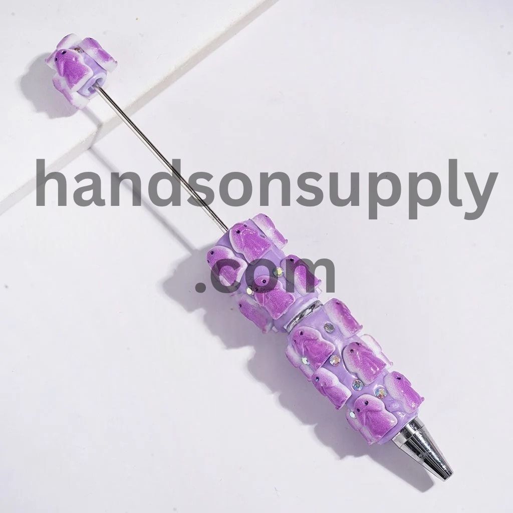 Stylish Man Exclusive Theme with Sparkling AB Rhinestone Beadable Clay Pens, Multicolor Random Mix