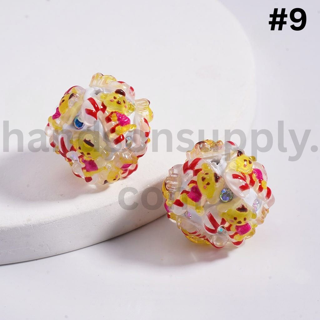 Christmas Icons & Sanrio Characters Santa, Snowman, Christmas Hat Socks Elk Snowman Christmas Tree, Pochacco Cinnamonrol Pom Pom Puri AB Rhinestones & More 20mm Clay Beads
