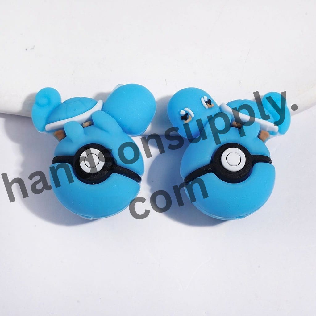 3D Adorable Turtle Character Resting on Magic Ball Silicone Focal Beads, 25*29MM, Multi-Color