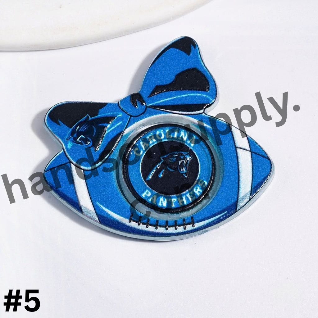 American Football Team Design Hollow Bowtie Frame with Flat Round Acrylic Beads Collection Set, Large Size