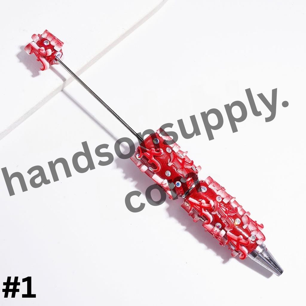 Dynamic Sporty American College Football Team Series with Sparkling AB Rhinestones Beadable Clay Pens