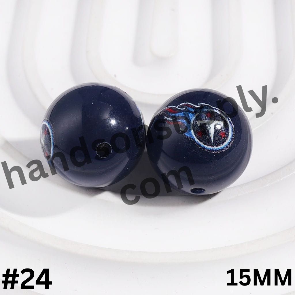 American Football Team Acrylic Beads for Bracelets, 15MM