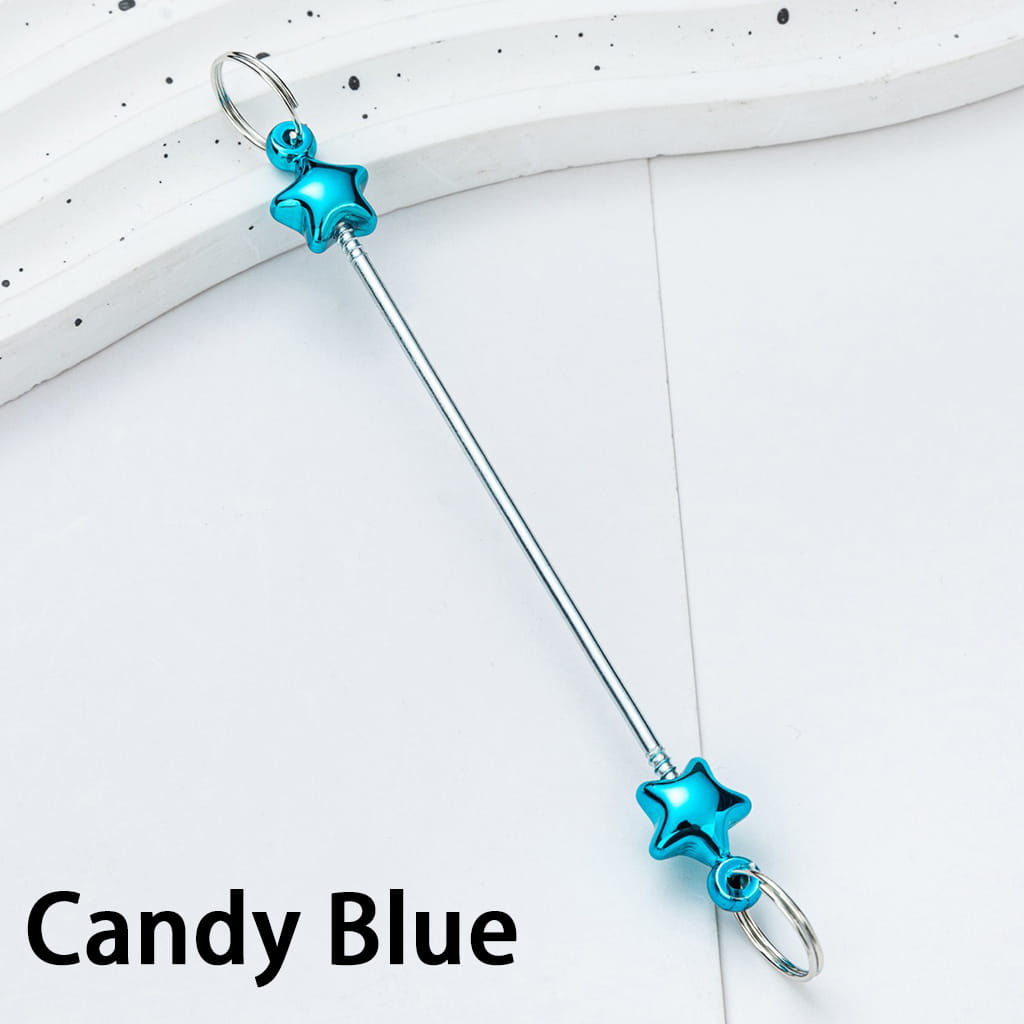 DIY Plastic Metallic Color Beadable Star Keychain Bars 10CM