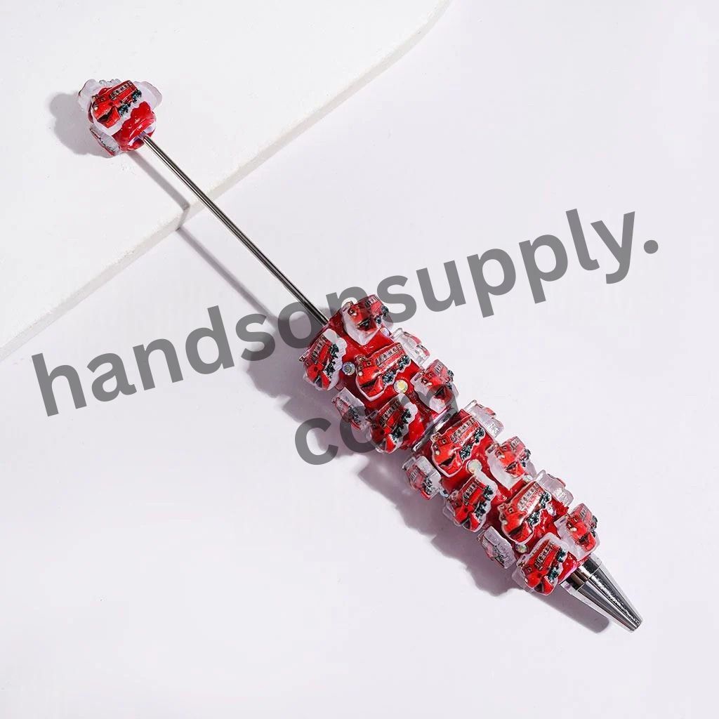 Adorable Sports Car Plumber Character with Sparkling AB Rhinestones Beadable Clay Pens, Multi-Color