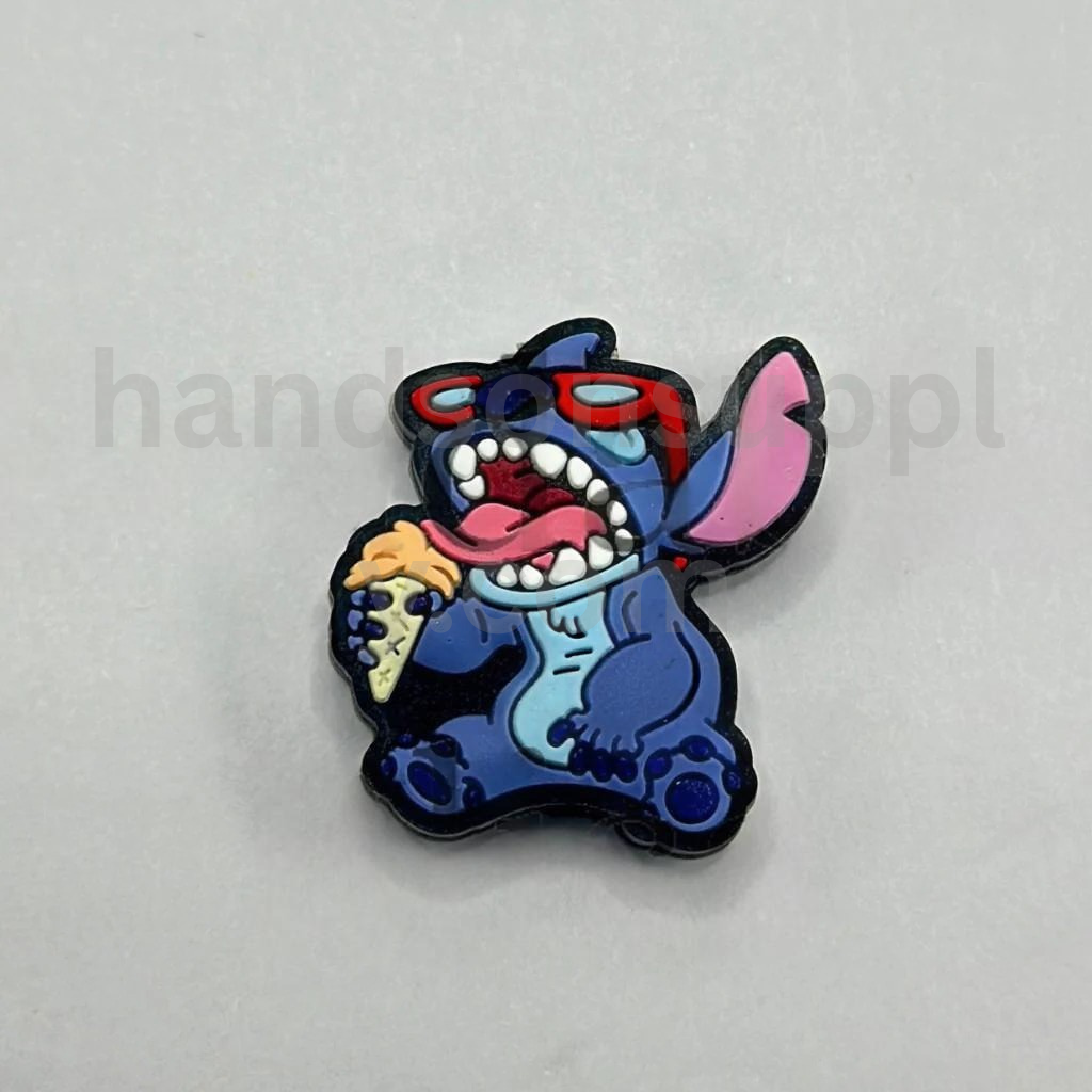 Blue Monster Cartoon with Red Glasses and Ice Cream Design Silicone Focal Beads (Ship out in Around 4–6 Days after Ordering)