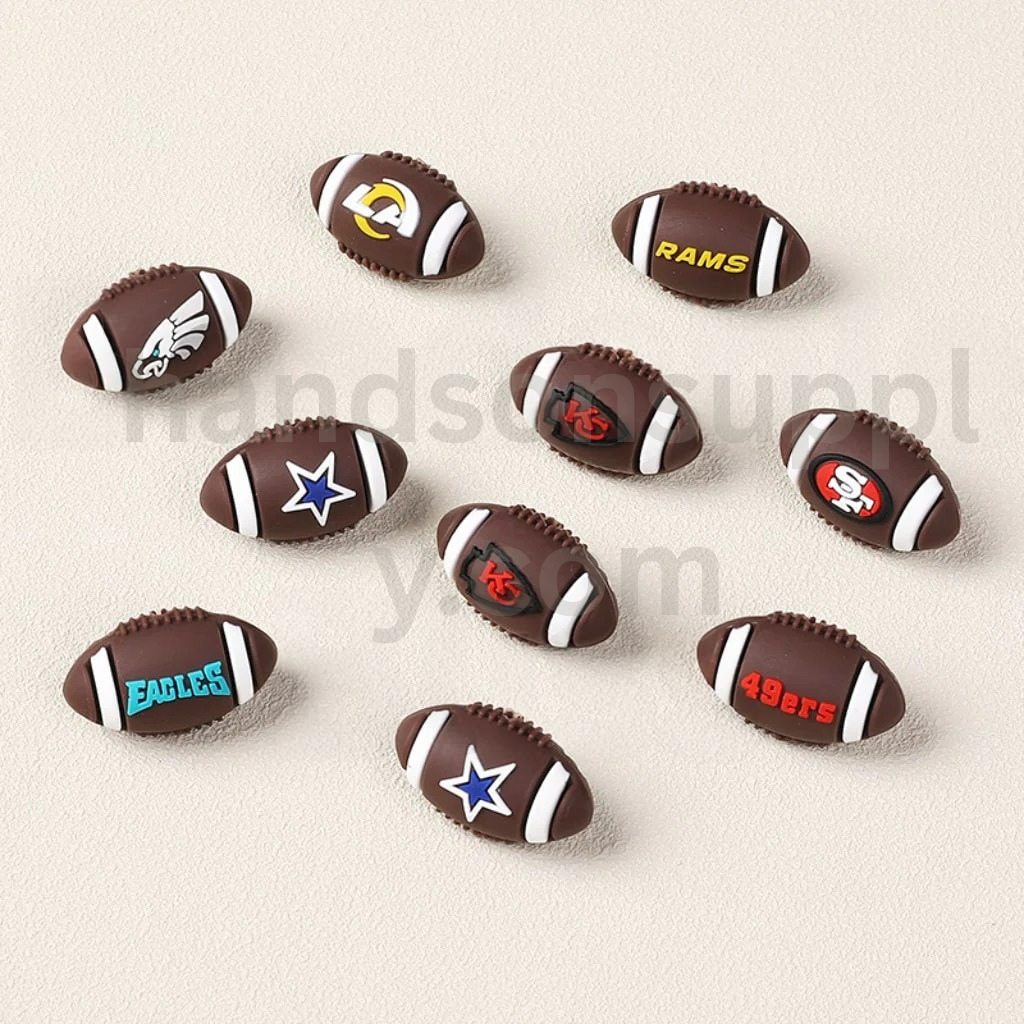 3D USA Football Team Themed Sports Silicone Focal Beads