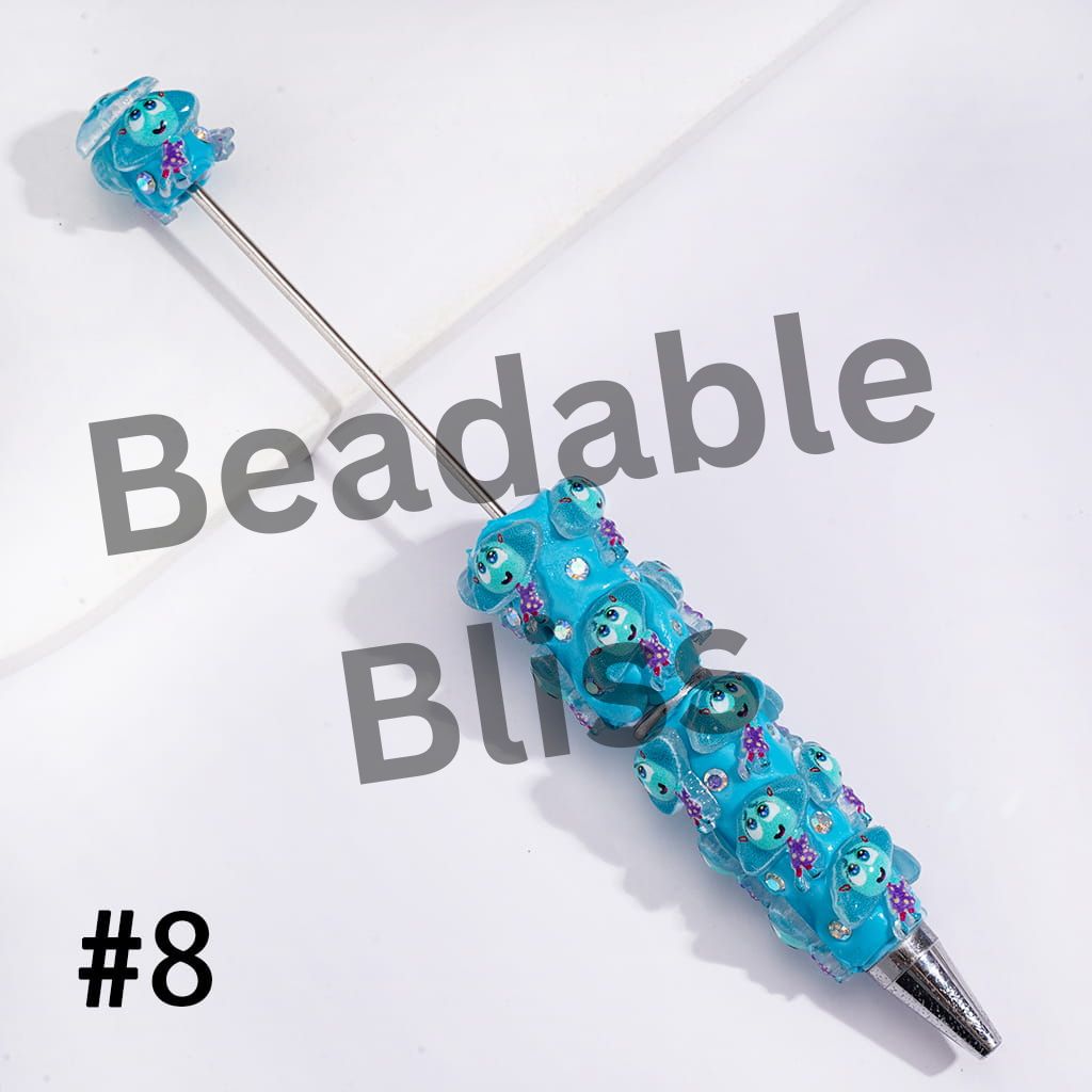 Beadable Clay Pens with Mind Five Emotion Character Series, Multi-Color